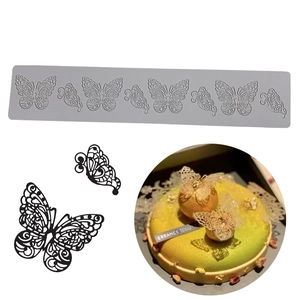 Butterfly lace silicone mold for fondant cake decoration and chocolate lace patterns