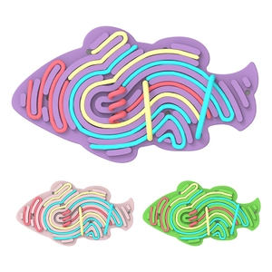 Fish Shape Sensory Activity Board Silicone Fidget Toy Stress Relief Fine Motor Skills Development Kids Toddler