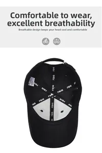 Detail view of the breathable cotton baseball cap interior with FBXS reinforced seams