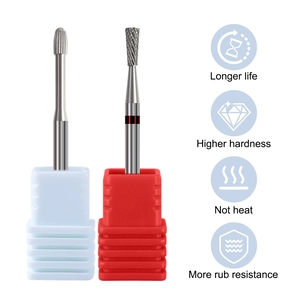 Alloy nail drill bits set for manicure removal and cuticle care with plastic bases