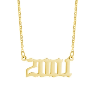 Collier en acier inoxydable plaqué or 18K avec pendentif année 2001 style gothique