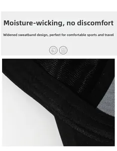 Detail view of the wide moisture-wicking sweatband and breathable mesh fabric inside cap
