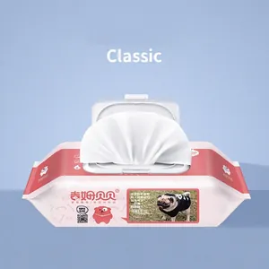 Classic pet cleaning wipes in a pink pouch with flip-top lid for dogs and cats