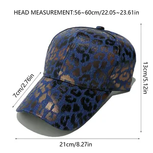 Detailed size chart showing baseball cap dimensions including head circumference and brim
