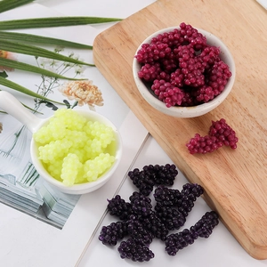 Simulation Grape Mini TPR Squishy Stress Relief Toy DIY Miniature Food Play Decorative Accessory