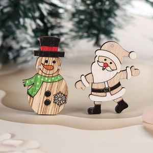 Décorations murales de Noël en bois avec Père Noël et bonhomme de neige pour la maison