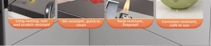Detail showing anti-rust, heat-resistant, and scratch-proof stainless steel kitchen rack surface