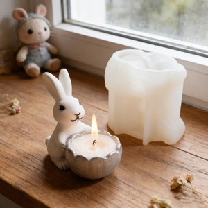 Easter rabbit silicone mold for candle holder DIY crafts and eggshell storage box