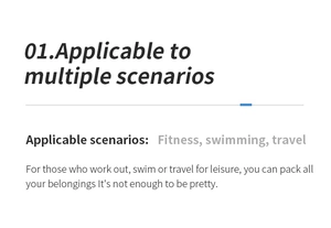 Detail list of applicable scenarios for waterproof PVC bag: fitness, swimming, and travel