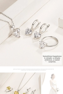 Detailed close-up of heart-shaped zircon jewelry set with necklace earrings and ring