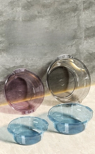 Transparent PET plastic basins in four sizes for multi-purpose kitchen and bathroom use