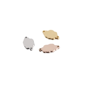 Cloud shaped stainless steel jewelry connectors in silver gold and rose gold finishes