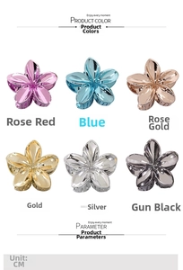 Pinces à cheveux en métal en forme de fleur de frangipanier avec six finitions brillantes