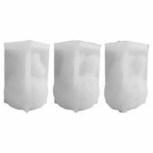 Set di 3 stampi in silicone per candele a forma di zucca e teschio di Halloween fai-da-te