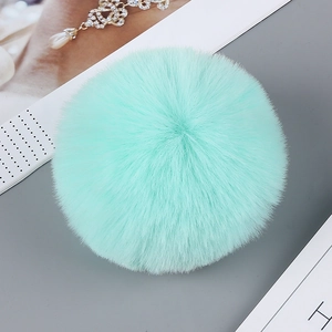 Mint green 8cm faux rabbit fur pom pom accessory for DIY crafts and fashion decoration