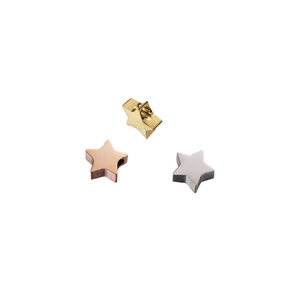 Polished stainless steel star charms in gold, rose gold, and silver for DIY jewelry