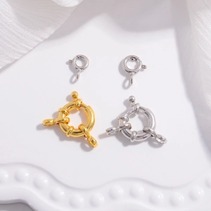 925 Sterling Silver Spring Ring Clasp Round Sailor Connector For DIY Jewelry Making Necklace Bracelet Accessory