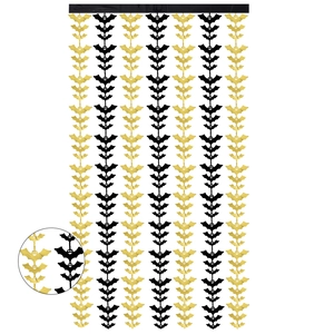 Halloween bat foil curtain fringe hanging decorations in black and gold for party decor