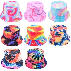 Chapeaux bobs tie-dye pour femmes en huit motifs colorés pour protection solaire