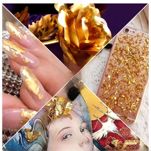 12-color gold and silver foil flakes set for nail art, DIY crafts, and phone case decor