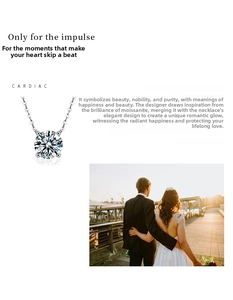 Detailed close-up of Moissanite pendant showing four-prong setting and brilliant cut sparkle