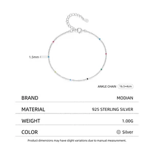 Minimalist S925 sterling silver beaded bracelet for women with colorful gemstone accents