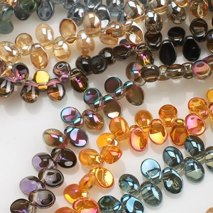 Polished 6x12mm crescent moon crystal glass pendants in various colors for DIY jewelry