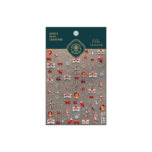 3D embossed nail art stickers with lion dance and firework motifs for festive styles