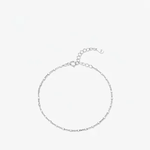 925 Sterling Silver Bracelet Shimmering Minimalist Thin Box Link Chain Adjustable Extension Elegant Jewelry For Women