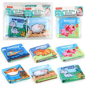 Set of 6 soft educational baby books with crinkle paper for infants 0-3 years old