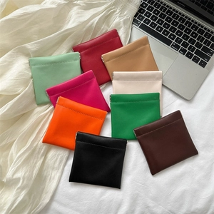Mini PU Leather Coin Purse Small Portable Storage Pouch With Metal Squeeze Opening For Earphones Lipstick Jewelry