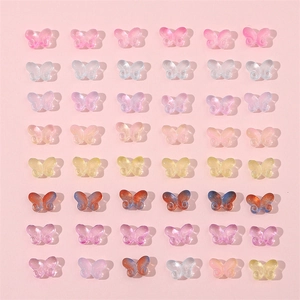 Butterfly Shaped Glass Beads For DIY Jewelry Making Colorful Lampwork Style Loose Beads For Bracelets Hairpins Tassels