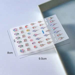 Adesivi per unghie 5D a rilievo con fiori e piante grasse TS-180 per nail art