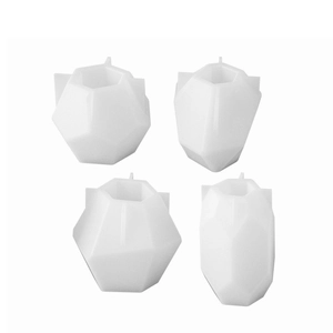 Set of 4 geometric polyhedral silicone molds for DIY resin candles and plaster crafts