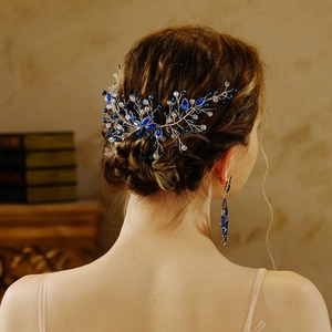 Bridal Hair Comb Crystal Rhinestone Floral Branch Design Handmade Wedding Party Evening Hair Accessories For Women