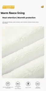 Detailed macro view of white thermal fleece lining for men's hooded jacket