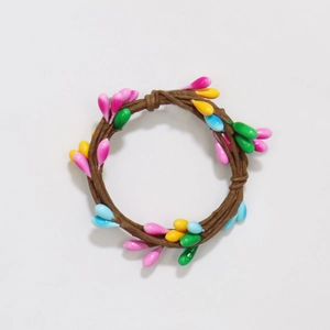 Napkin Ring Colorful Berry Stone Powder Iron Wire Easter Spring Handmade Table Decoration Buckle Party Wedding