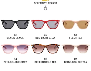 Detailed view of six different color variants for children's square riding sunglasses