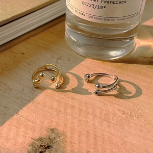 Minimalist irregular S925 sterling silver open rings in gold and silver finishes