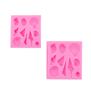Silicone Mold Ocean Seashell Scallop Starfish Shape Fondant Chocolate Cake Decoration DIY Baking Kitchen Tool Novelty
