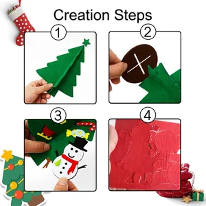 Set fai da te albero di Natale in feltro con albero verde e pupazzo di neve decorativo