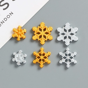 Gold and silver snowflake resin pendants in three sizes for DIY craft decorations