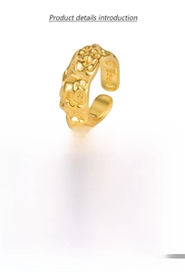 Close-up of S925 sterling silver ring featuring irregular lava texture and 18K gold finish