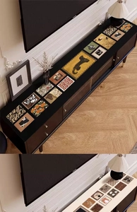 Detailed close-up of waterproof leather furniture protector with vintage art patterns