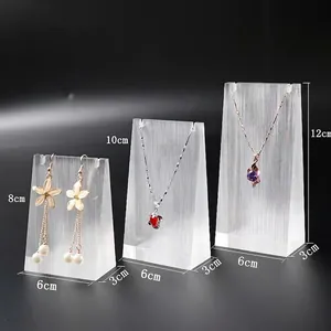 Slanted Acrylic Necklace Pendant Display Stand Jewelry Showcase Organizer Rack