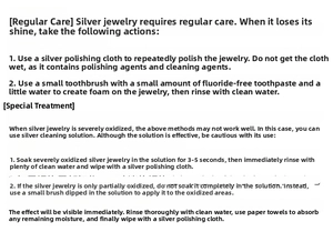 Detailed care guide for S925 sterling silver rings including cleaning and polishing tips
