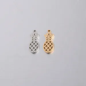 Pineapple Pendant Stainless Steel Hollow Out Fruit Charm For DIY Jewelry Making Mirror Polished Accessories