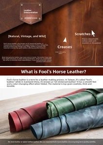 Macro texture of crazy horse leather showing vintage grain and color change effects