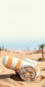 Detailed view of orange plush cannon toy featuring soft fabric and embroidered wheels