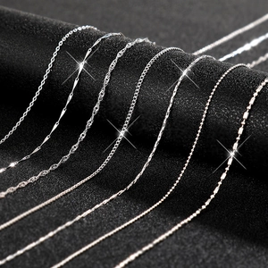 Minimalist Copper Chain Necklace Silver Color Plated Box Cross Snake Water Wave Link Adjustable Clasp Elegant Jewelry Women
